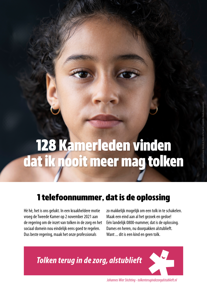 Poster 128 Kamerleden vinden dat ik nooit meer mag tolken